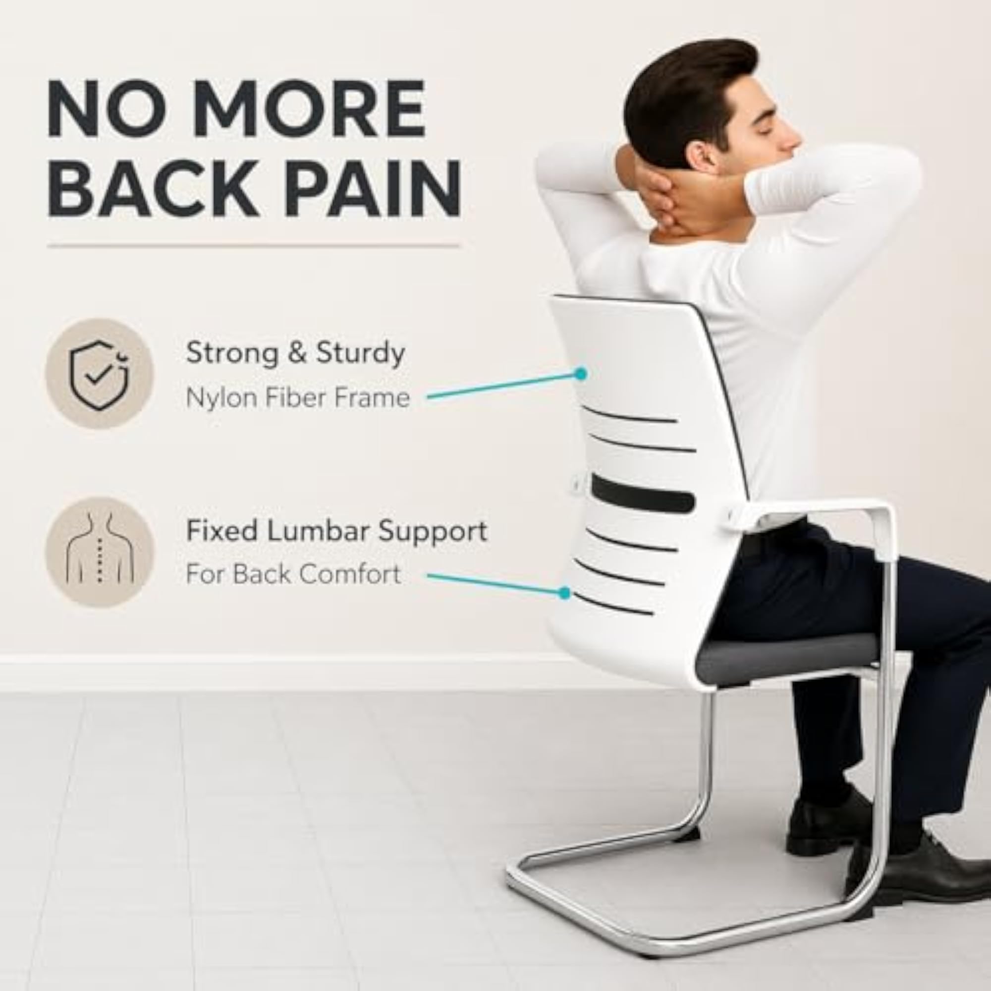 DeskElite Ergonomic Office Chair with Breathable Fabric Back